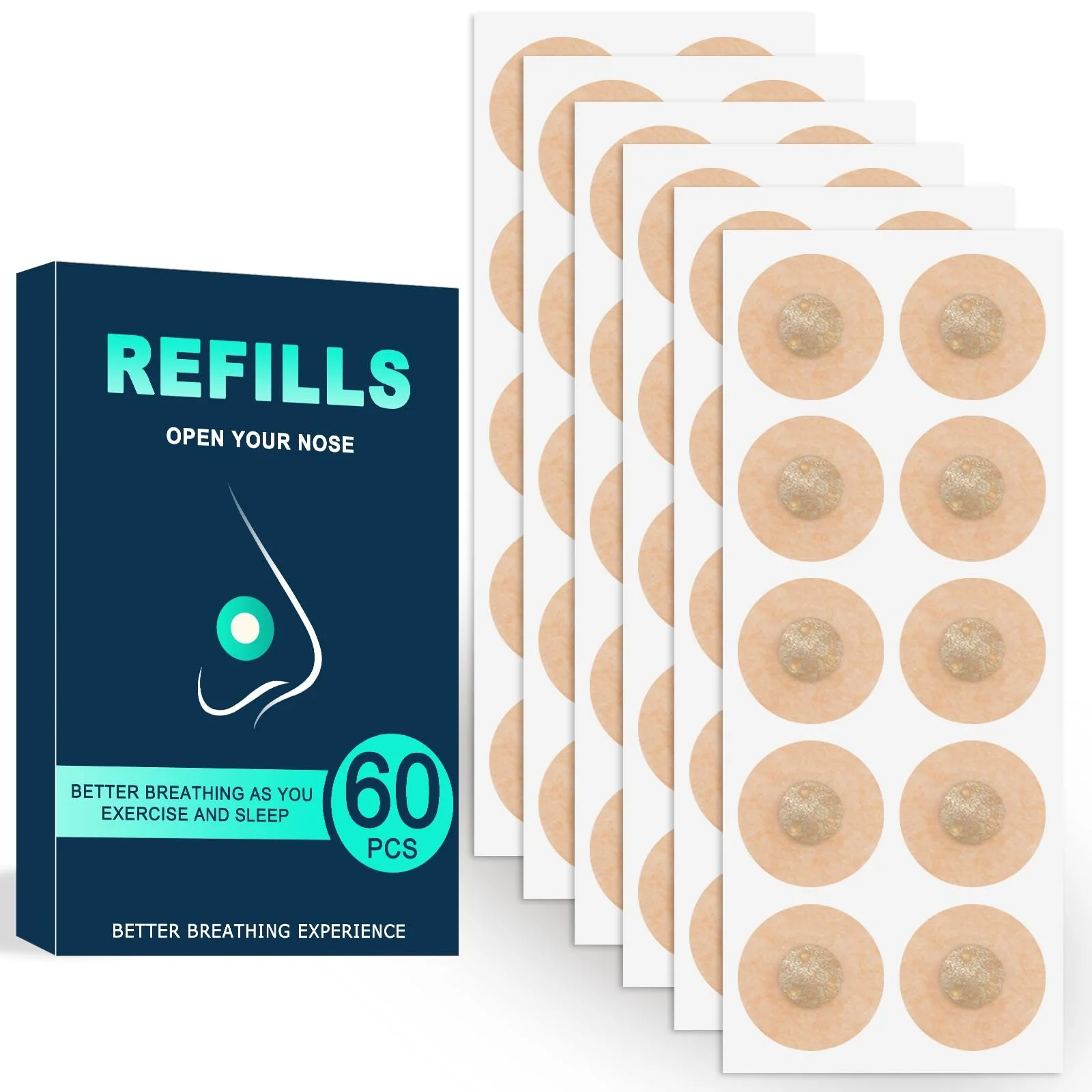 Пластирі на ніс магнітні проти хропіння, 60 шт, фото №1
