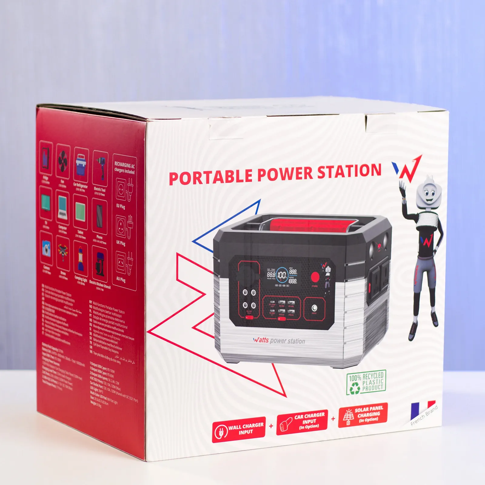 Зарядна станція Wonder WX1200 1200 Вт / 600 Вт / 537Вт*год / LiFePO4 / Чиста синусоїда / Французький виробник, фото №8 Зарядна станція Wonder WX1200 1200 Вт / 600 Вт / 537Вт*год / LiFePO4 / Чиста синусоїда / Французький виробник, фото №8