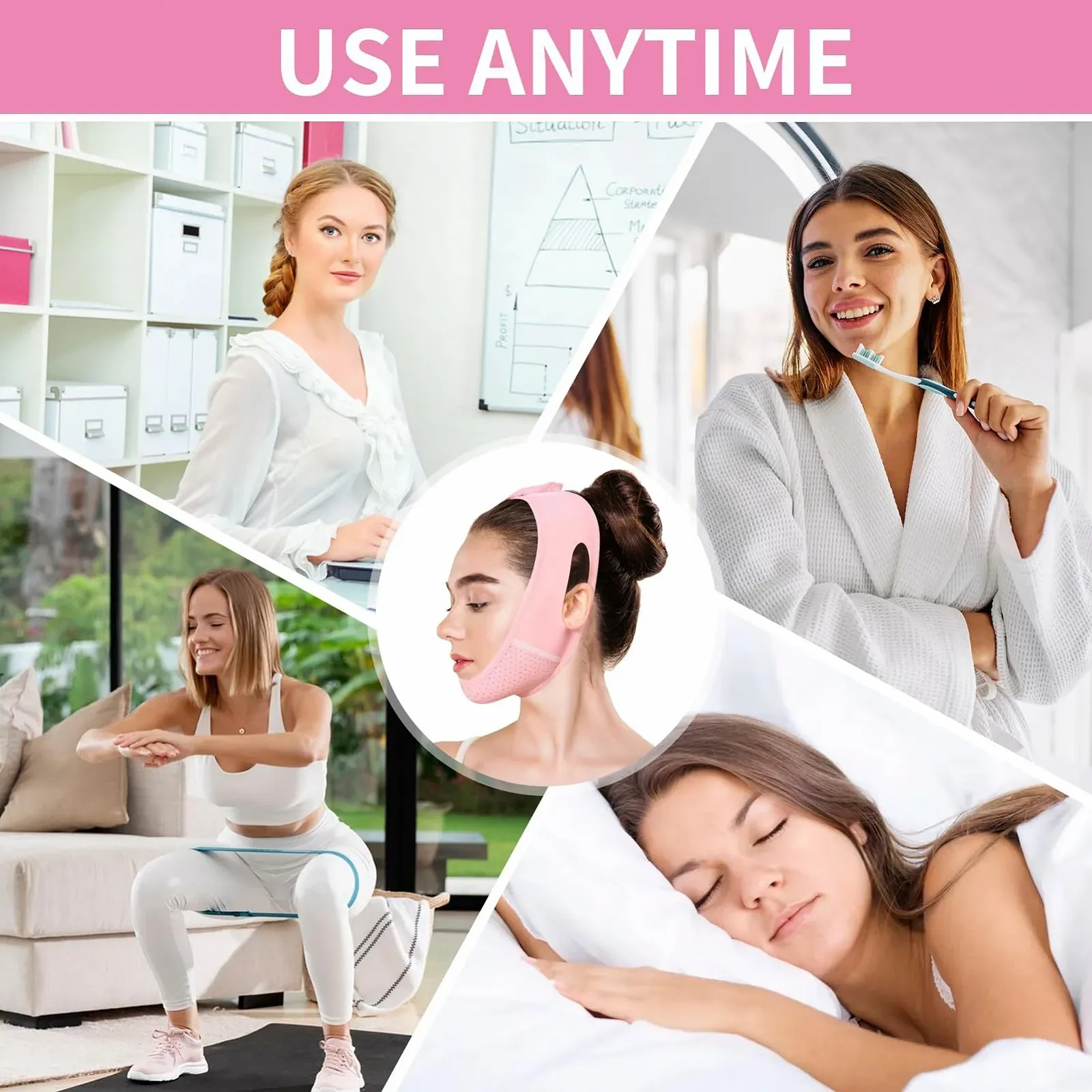 Маска для подтяжки подбородка V Line, многоразовая лента для удаления лица для женщин и мужчин, V-образная лента для подбородка для подтяжки челюсти, средство для уменьшения двойного подбородка для сна, против старения и, фото №5