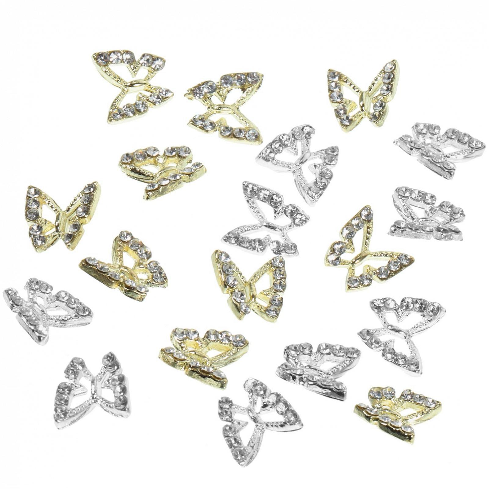 Украшения для ногтей Металл Бабочки, 40 шт, материал сплав, блестящие, для гелевых ногтей, аксессуары для маникюра, фото №1 Украшения для ногтей Металл Бабочки, 40 шт, материал сплав, блестящие, для гелевых ногтей, аксессуары для маникюра, фото №1