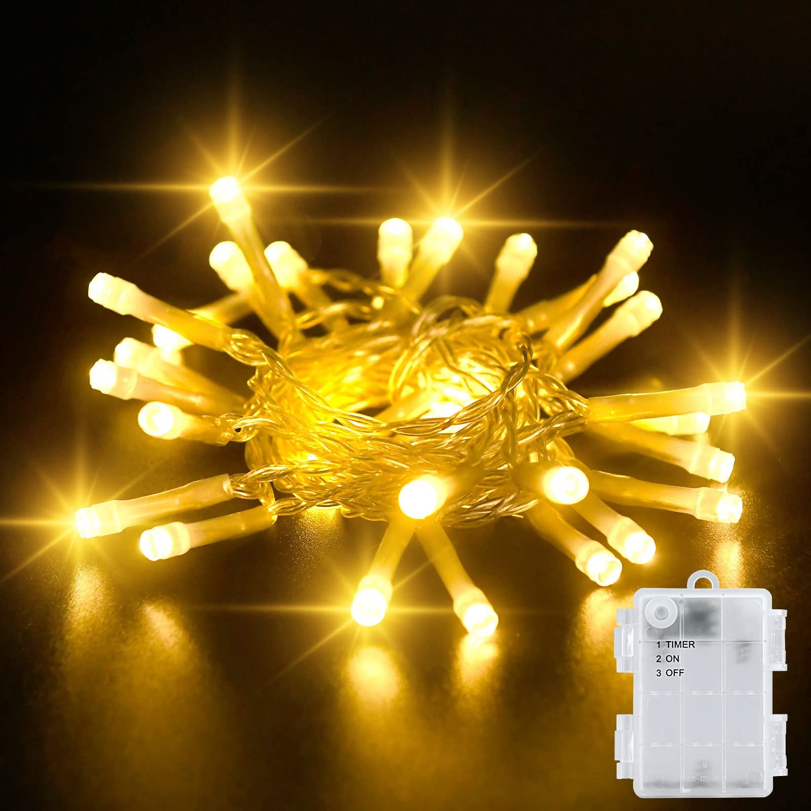 Гирлянда Dalugo сказочная 3 м 30 LED теплый белый с таймером 6 часов, IP65 водонепроницаемая для внутреннего и наружного рождественского декора, фото №1