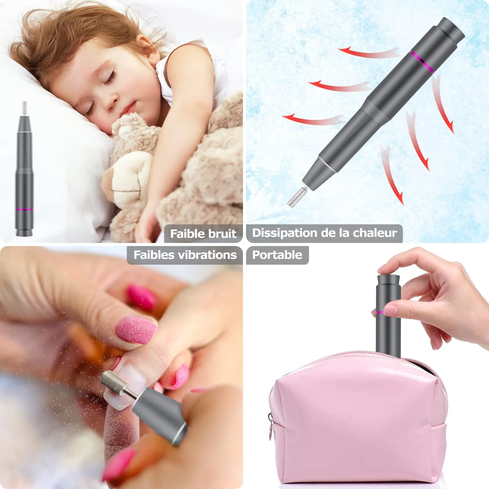 Електричний набір для манікюру та педикюру BillyBath Professional 25000RPM 12 в 1 з регульованою швидкістю, фото №5