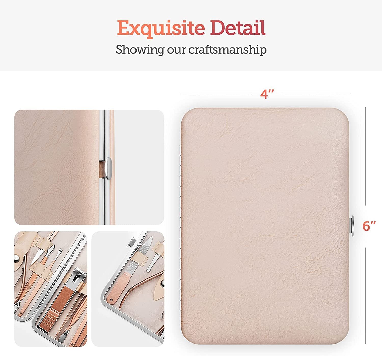 Набір для манікюру 18 шт., педикюрний з нержавіючої сталі, (рожеве золото), фото №6 Набір для манікюру 18 шт., педикюрний з нержавіючої сталі, (рожеве золото), фото №6