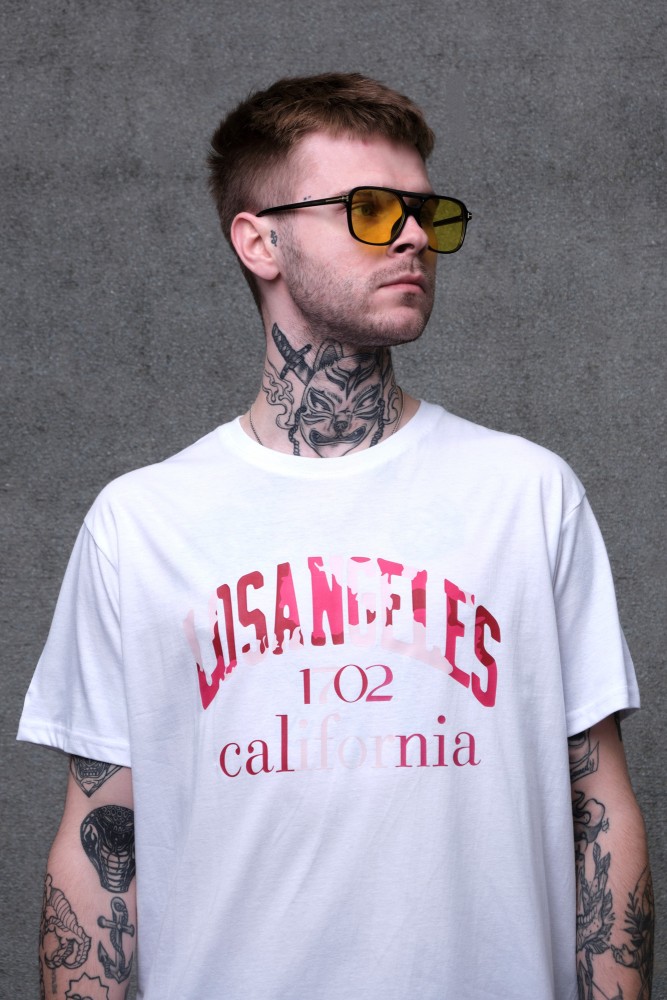 Оверсайз футболка з принтом Without califonia white, фото №2 Оверсайз футболка з принтом Without califonia white, фото №2