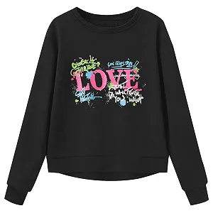 Пуловер для девочек - Девичий свитер с круглым вырезом, длинными рукавами, мягкий свитшот с графическим рисунком, милый детский пуловер - Фото 1