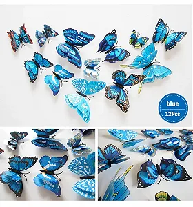 Набір наклейок на стіну 12 штук 3D Butterflies Магніти Різнокольоровий - Фото 1