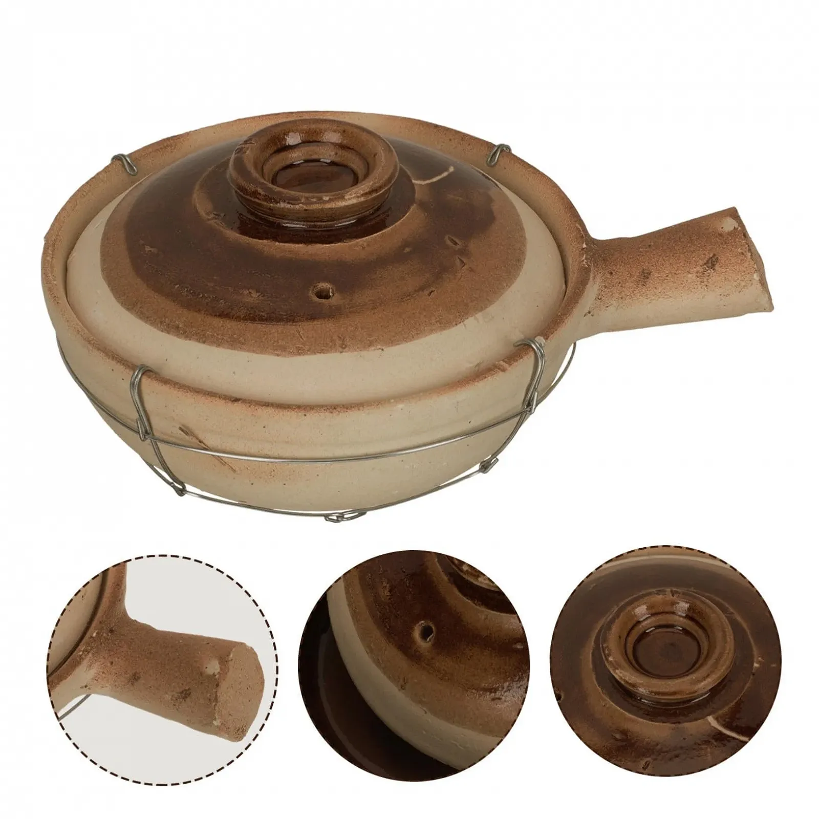 Горшок для приготовления Cabilock Глиняный с ручкой Термостойкий, фото №6