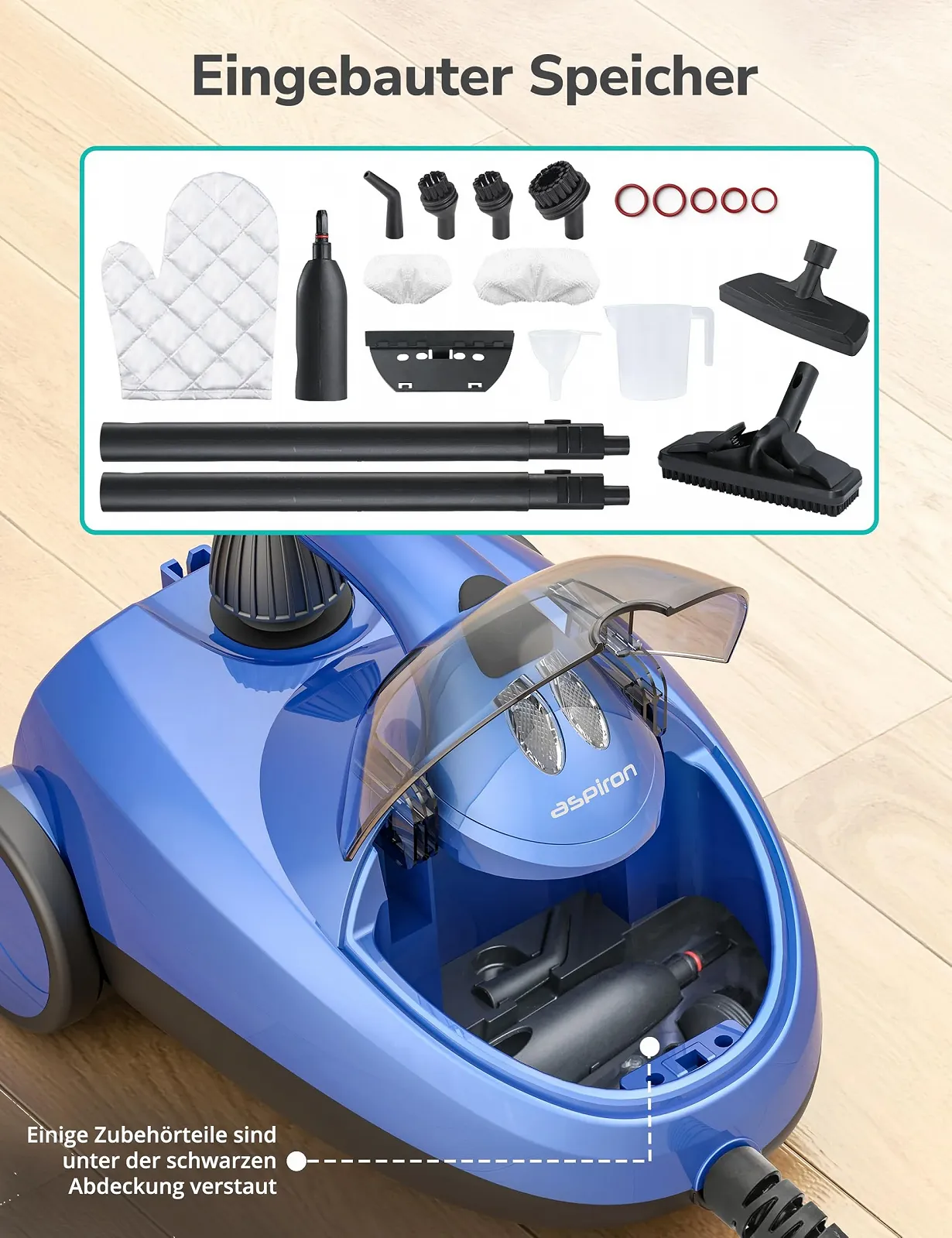 Пароочисник Aspiron 2000 Вт 4 бар 1.5 л для авто та дому, фото №4 Пароочисник Aspiron 2000 Вт 4 бар 1.5 л для авто та дому, фото №4