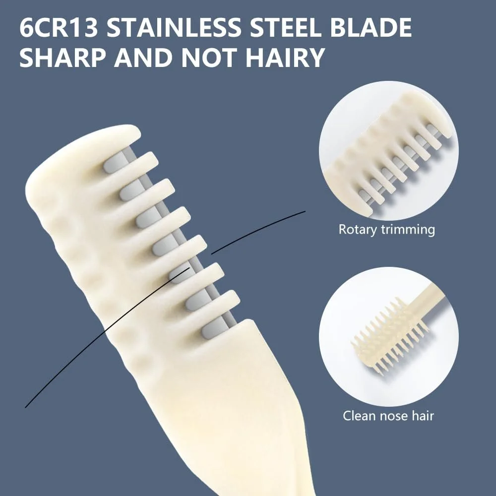 Тример для носа KUWUNG 2-в-1 2024 Подвійний Кремово-жовтий, фото №4