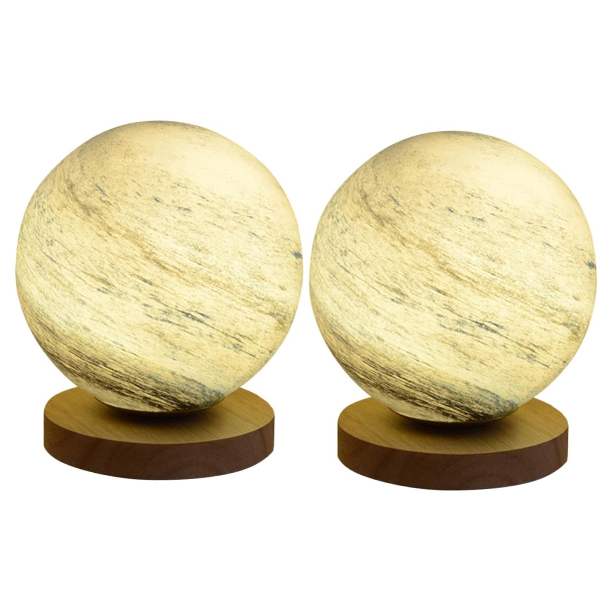 Лампа DOITOOL LED Moon Light Mood Light Round Lamp Pack of 2 3D Star Moon Figure Children's Lamp Hardware Dimming Sculpture, фото №1