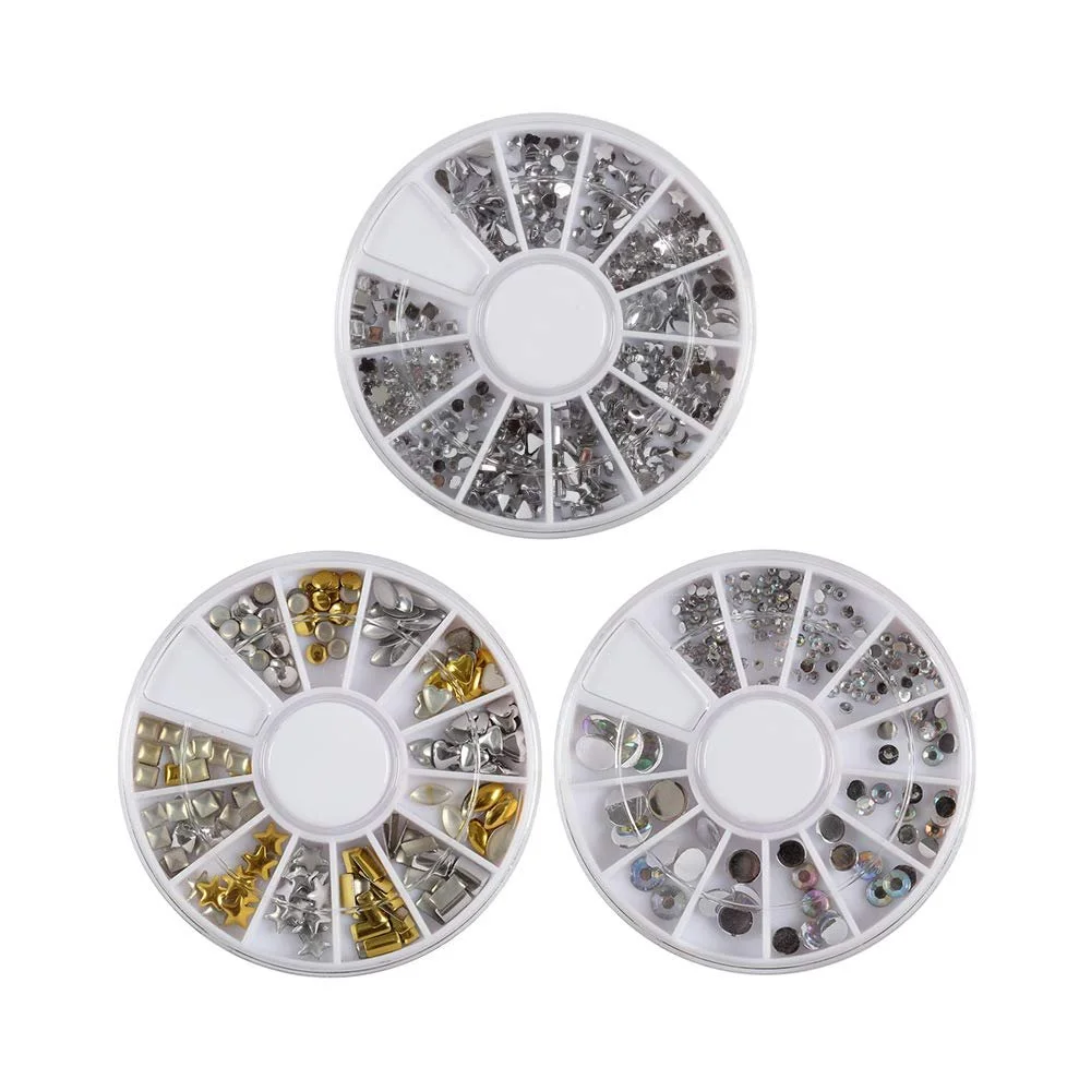 Украшения для ногтей (3 шт) Звезда Круглые Металлические патчи 6D, фото №1