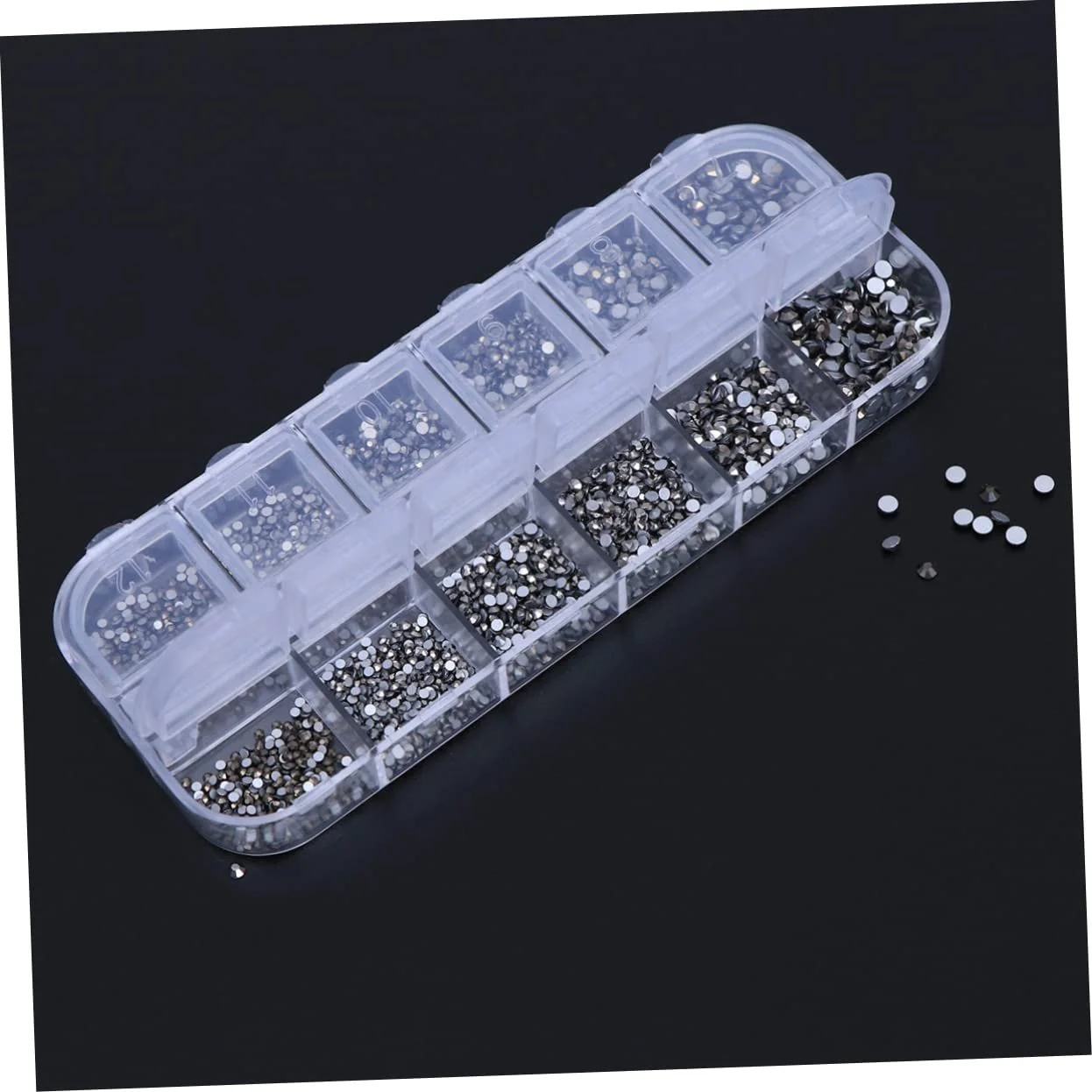 Стрази Плоскі NUOBESTY Круглі Кристали 3360 шт Мінерально-сірий, фото №2