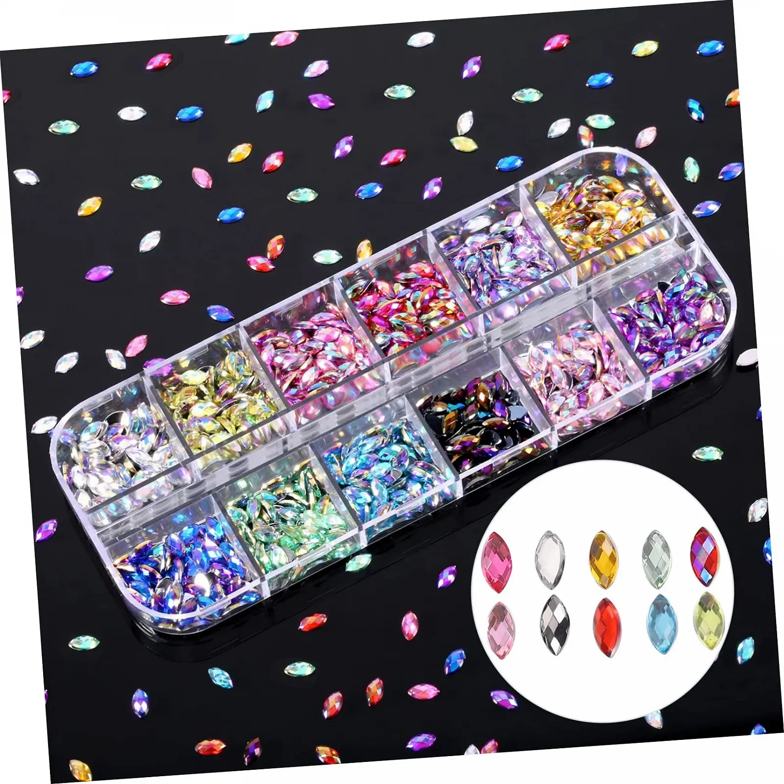 Кришталеві стрази для нігтів 3D, 1200 шт., фото №6 Кришталеві стрази для нігтів 3D, 1200 шт., фото №6