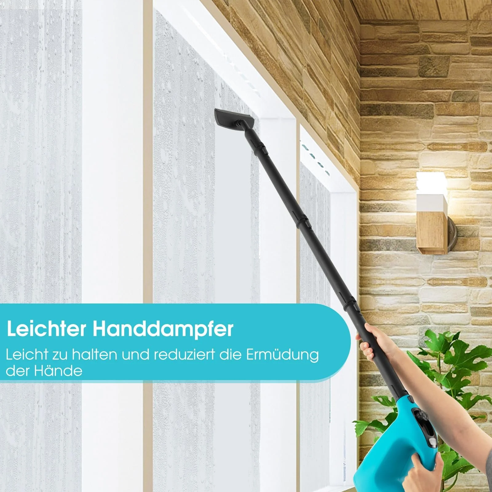 Портативный ручной пароочиститель GOPLUS 1500 Вт 400 мл 2 бар Синий, фото №9