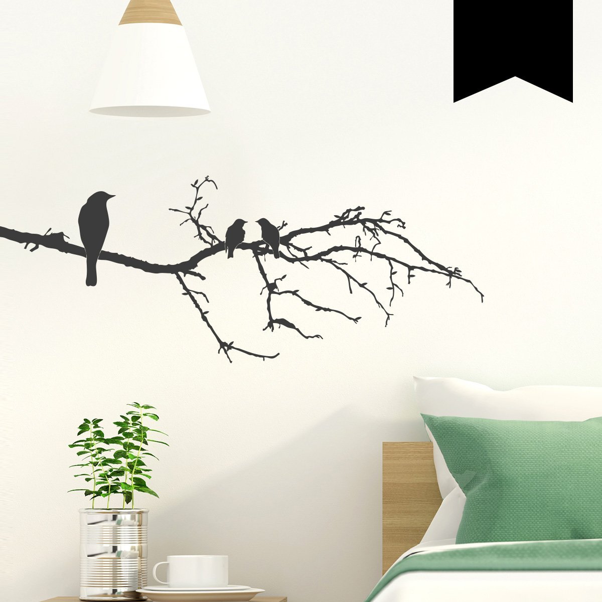 Наклейка на стіну Wandkings 3 Birds On A Branch 80 x 30 см, фото №1