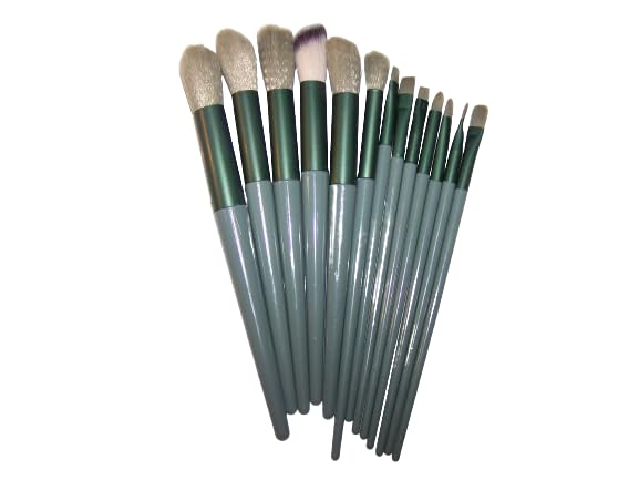 Набір макіяжних пензлів ATLANTEE 13 Pcs Green зі сумкою для зберігання для жінок у будь-яких ситуаціях, фото №2