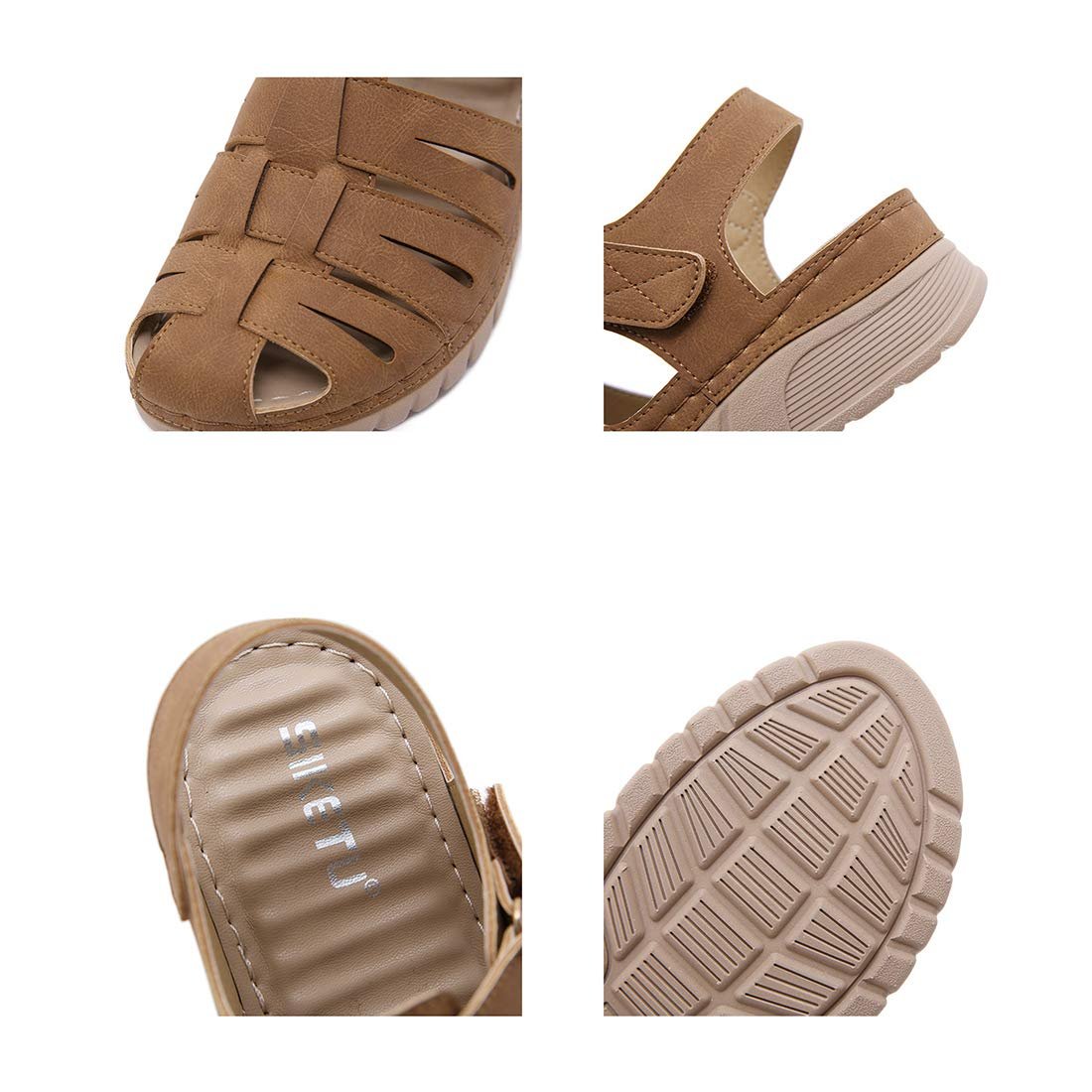 Жіночі сандалі із закритим носком М'яка шкіра Повсякденні літні, фото №6