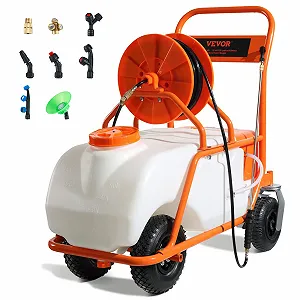 Садовый опрыскиватель на колесах VEVOR 60 л 0-90 PSI 8 форсунок 2 трубки - Фото 1