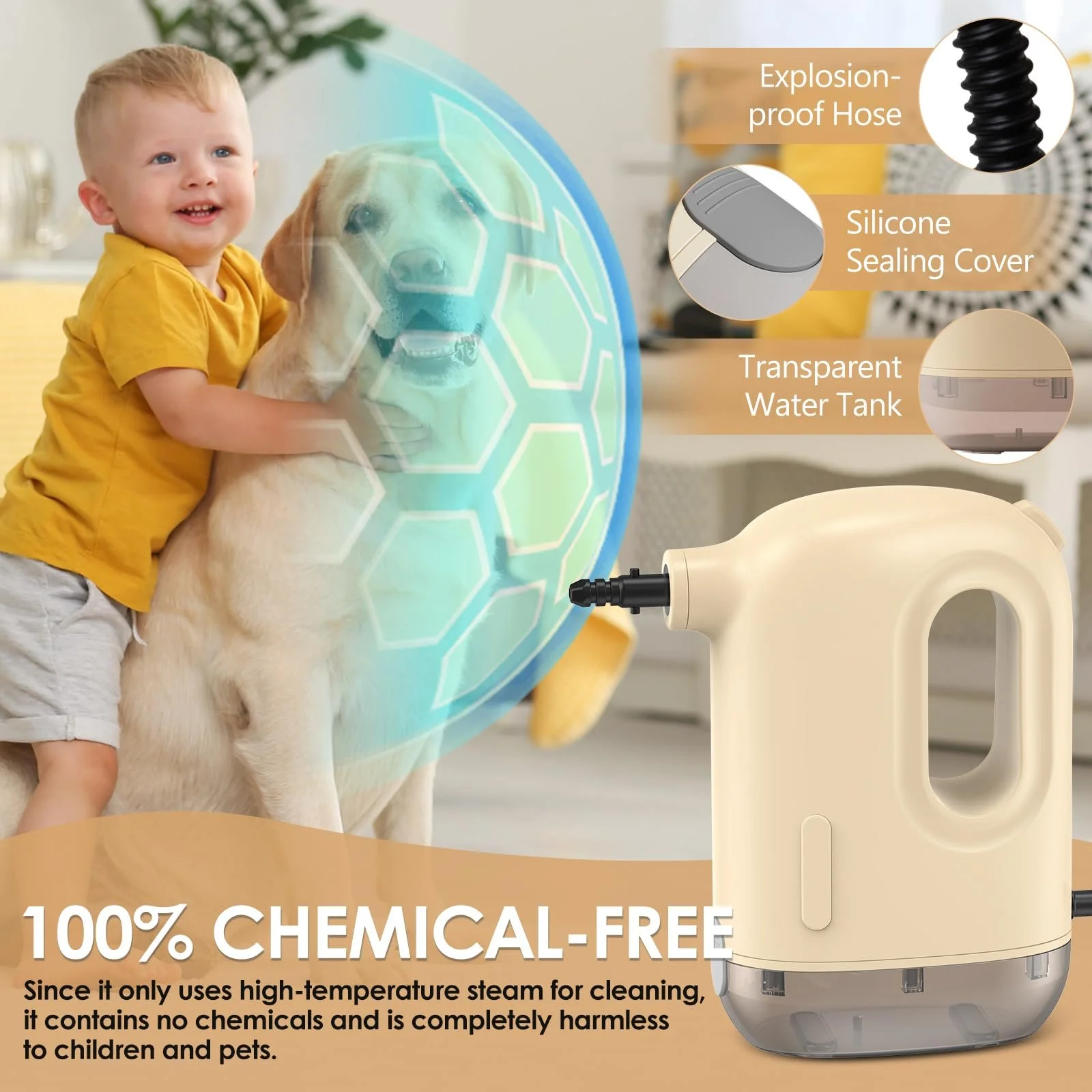 Пароочиститель ручной 1200 Вт 300 мл 3 бар, фото №6