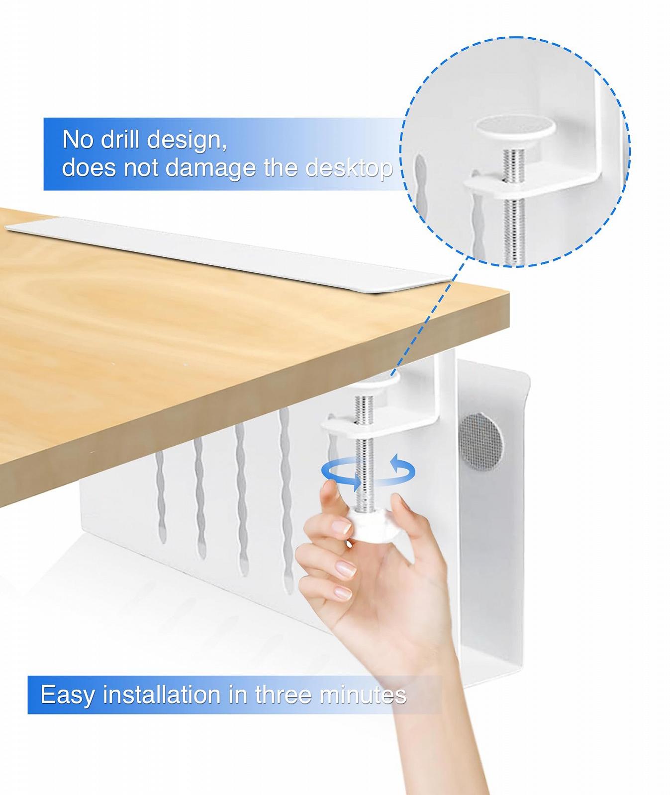 Настінний органайзер для столу для ноутбука, без свердління, сталевий тримач для ноутбука для офісу та дому, фото №5