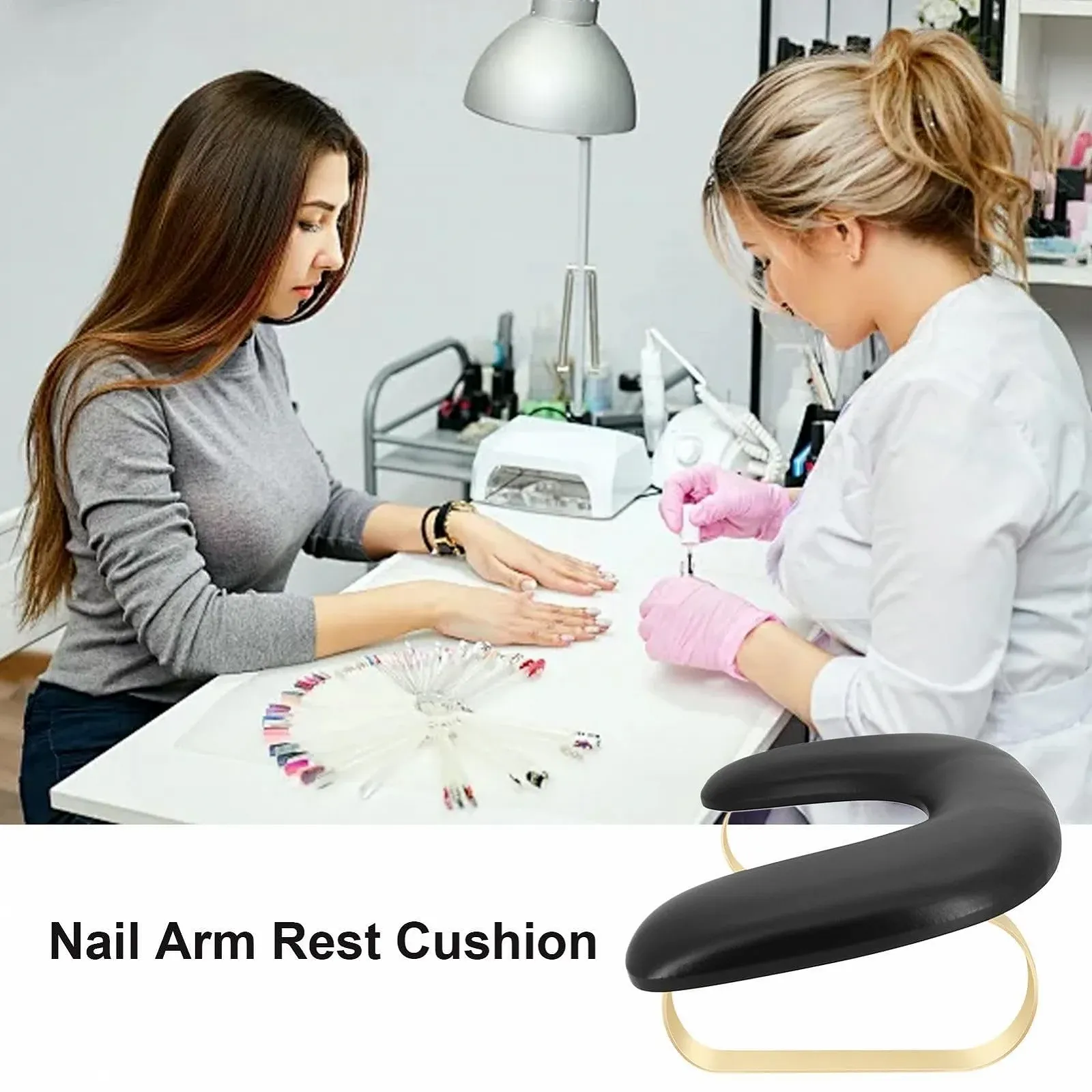 Підставка для рук манікюрна U-подібна зі штучної шкіри для нарощування нігтів, фото №3