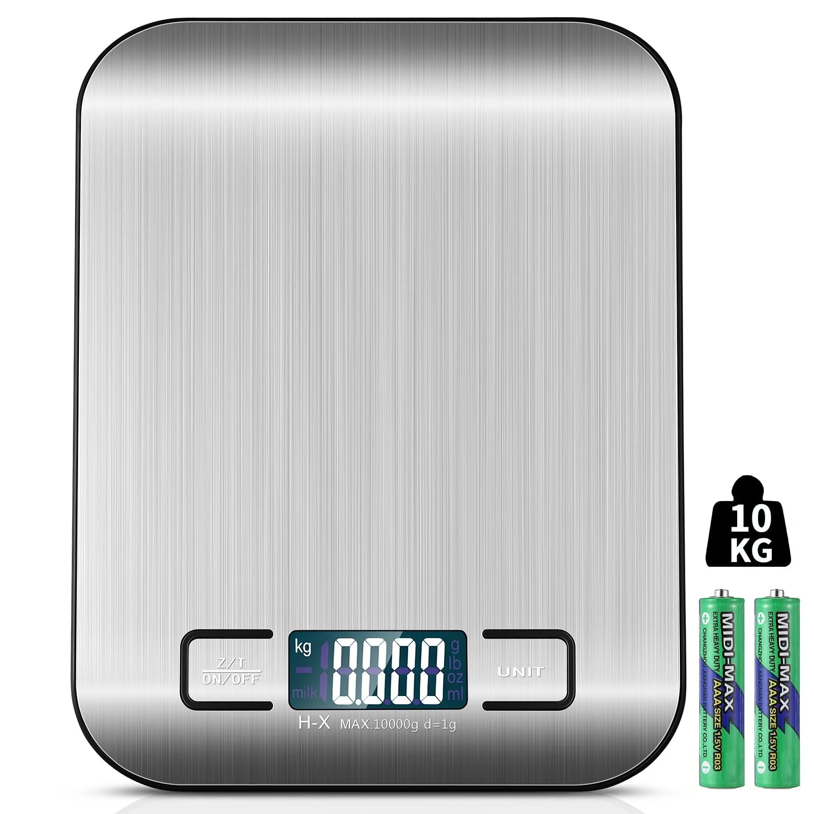 Цифрові кухонні ваги 10 kg 1 g Tare LCD Stainless Steel Silver, фото №1 Цифрові кухонні ваги 10 kg 1 g Tare LCD Stainless Steel Silver, фото №1