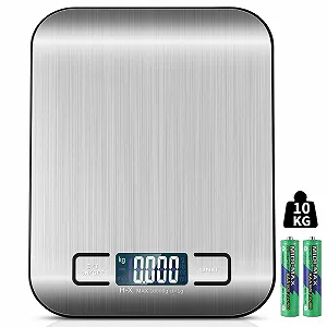 Цифрові кухонні ваги 10 kg 1 g Tare LCD Stainless Steel Silver - Фото 1