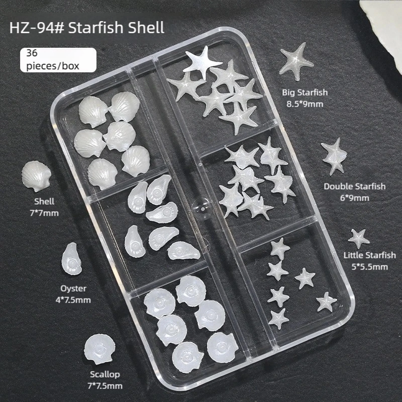 Прикраса для нігтів Морські зірки та мушлі Візерунок з мушель Білий, фото №8 Прикраса для нігтів Морські зірки та мушлі Візерунок з мушель Білий, фото №8