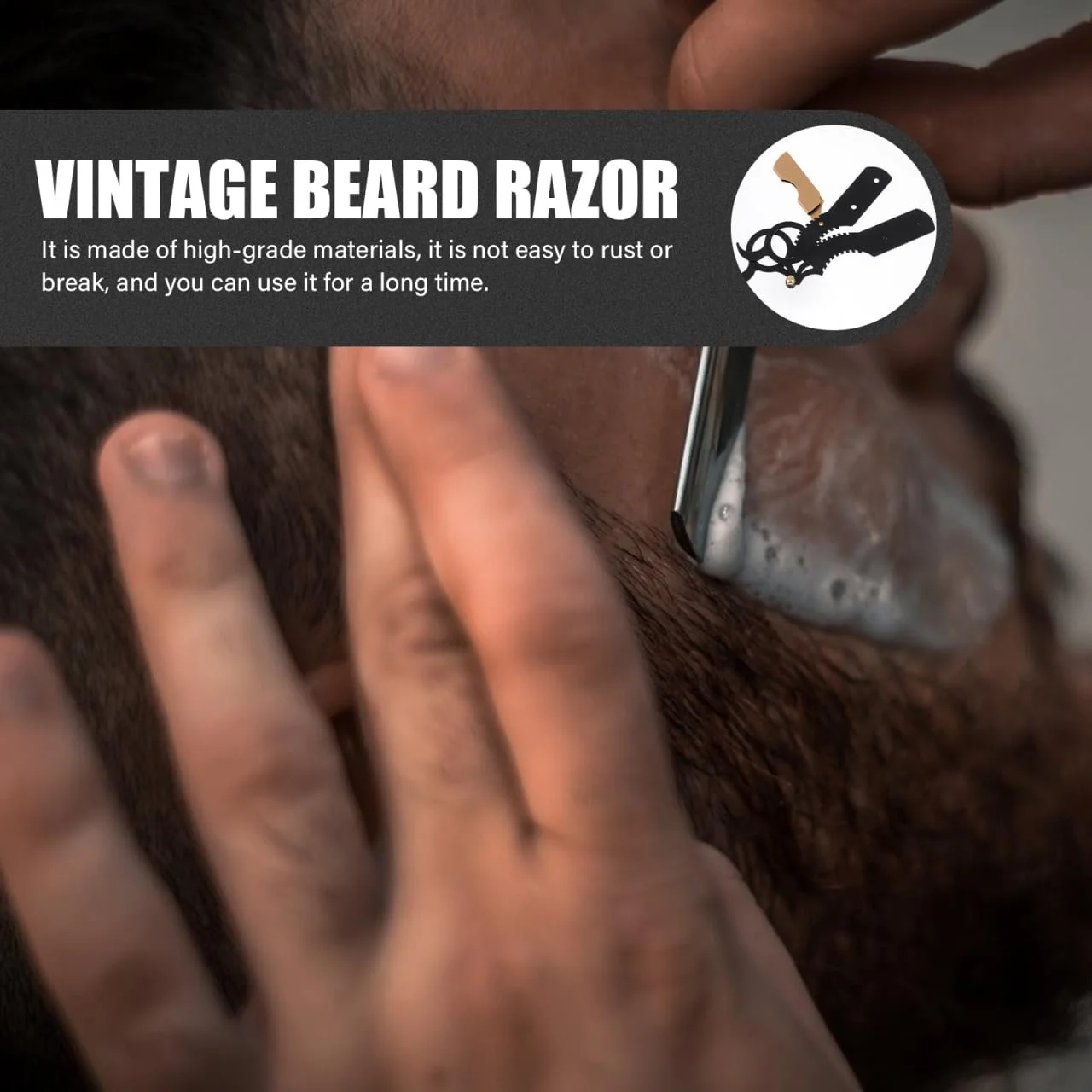Опасная бритва Vintage Beard Razor 2 шт. Нержавеющая сталь, фото №5 Опасная бритва Vintage Beard Razor 2 шт. Нержавеющая сталь, фото №5