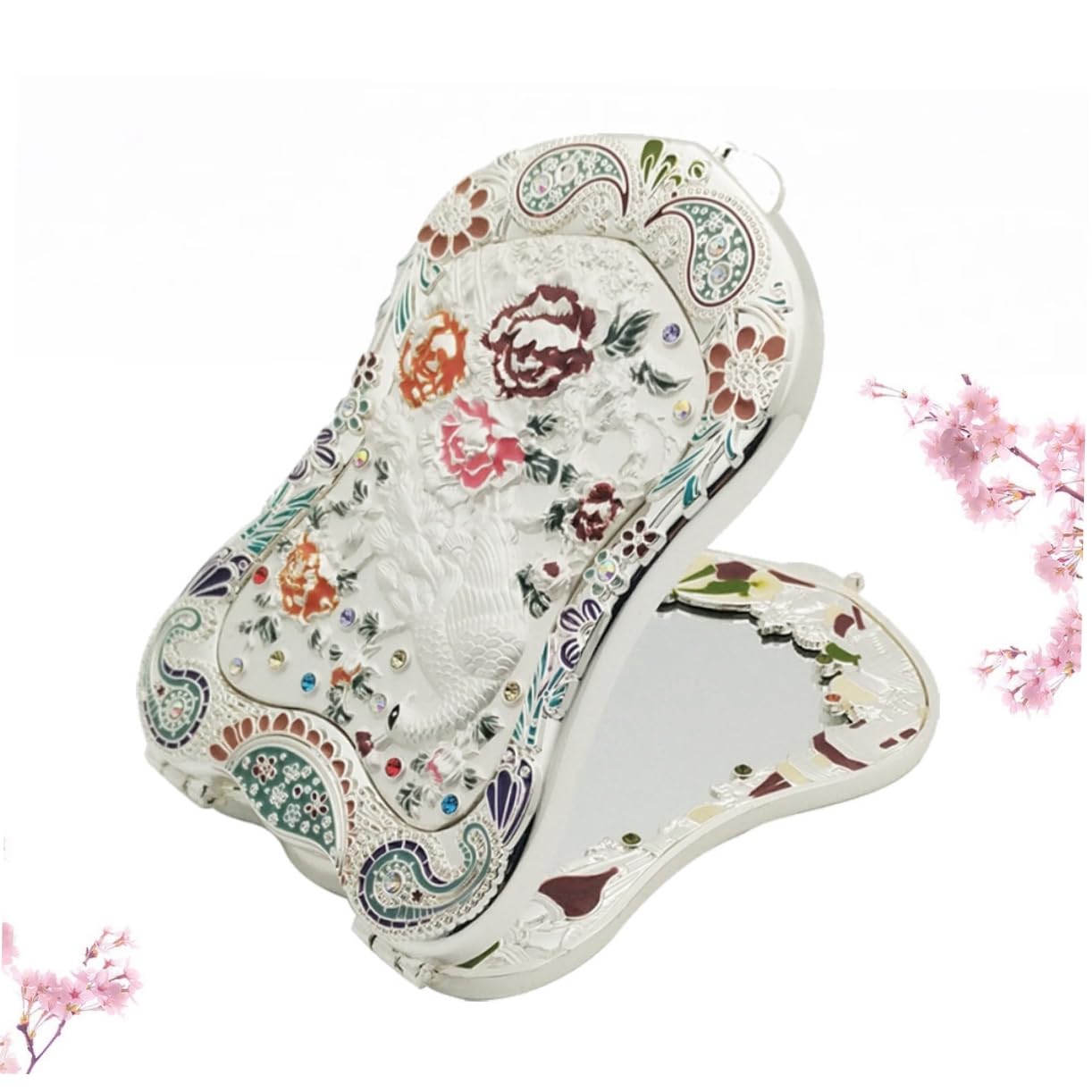 Ручное зеркало Angoily винтажная сумочка набор из 2 зеркал компактная сумочка складное зеркало антикварное зеркало для макияжа, фото №5 Ручное зеркало Angoily винтажная сумочка набор из 2 зеркал компактная сумочка складное зеркало антикварное зеркало для макияжа, фото №5