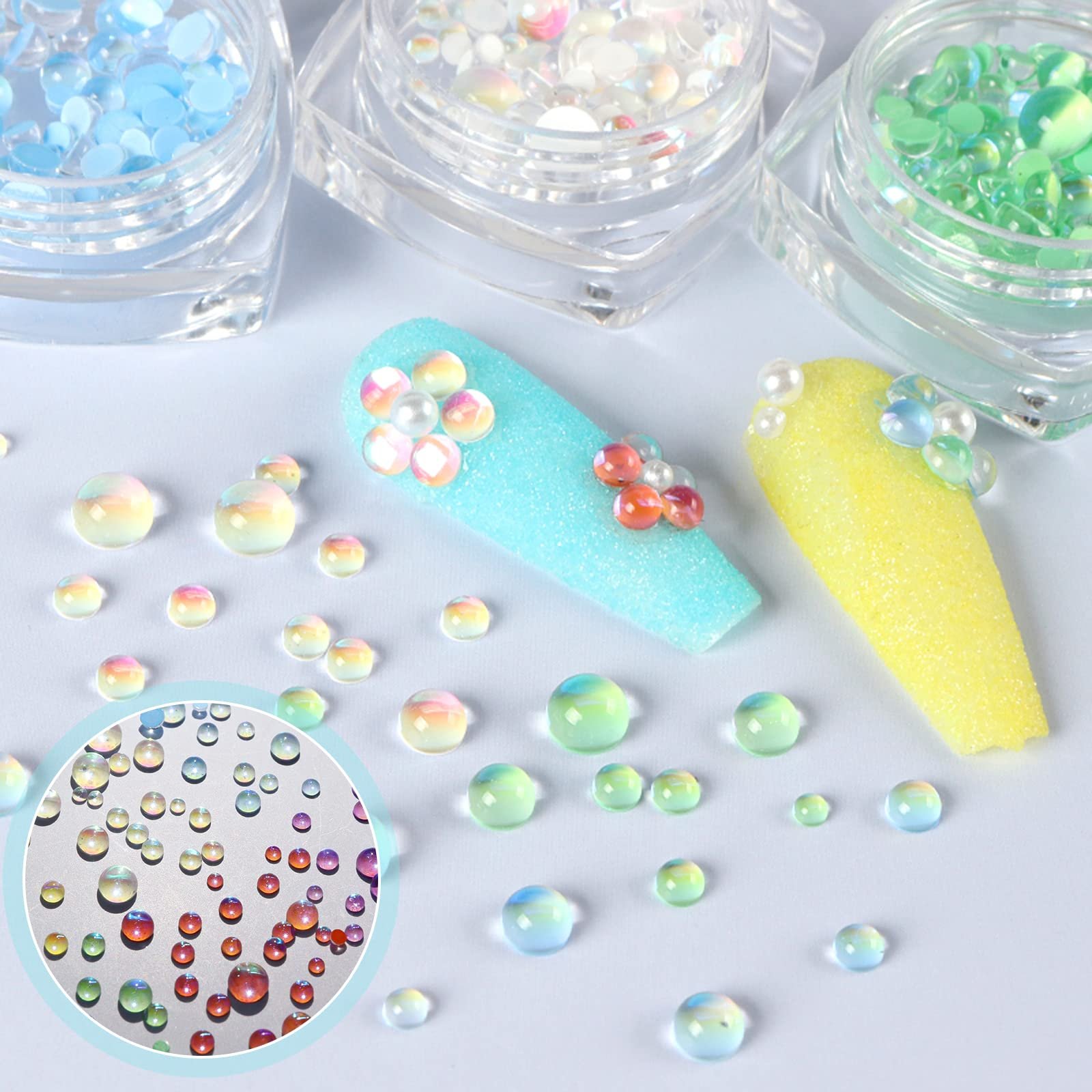 Стразы для ногтей Плоские Полукруглые Хрустальные Русалка Разноцветные Стеклянные Бусины 3D Искусственные Жемчужины, фото №4 Стразы для ногтей Плоские Полукруглые Хрустальные Русалка Разноцветные Стеклянные Бусины 3D Искусственные Жемчужины, фото №4