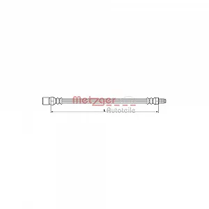 Гальмівний шланг METZGER 4110641 MITSUBISHI задня вісь зліва на гальмівному супорті - Фото 1