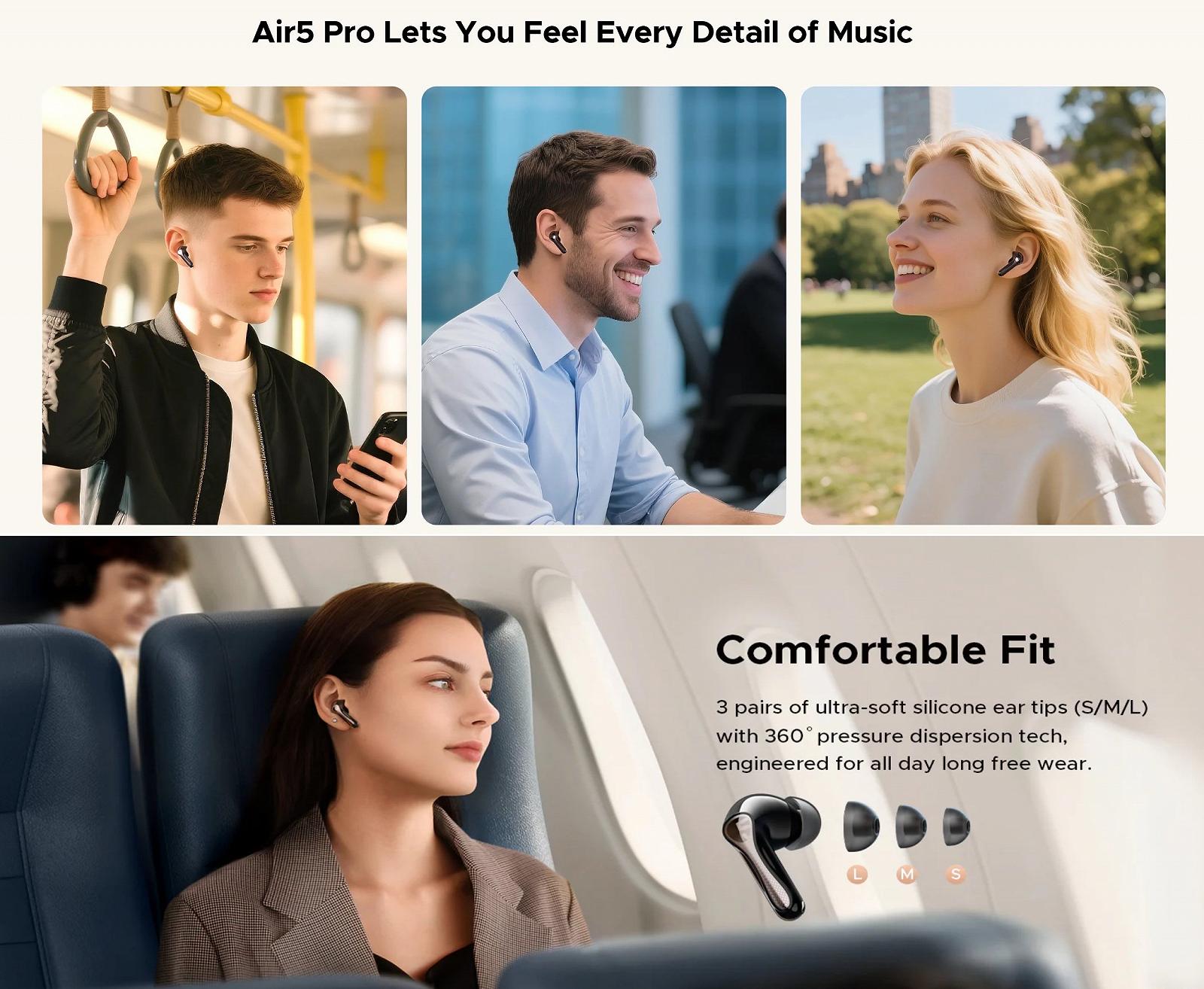 Наушники SoundPEATS Air5 Pro Qualcomm aptX Lossless LDAC Black, фото №13 Наушники SoundPEATS Air5 Pro Qualcomm aptX Lossless LDAC Black, фото №13