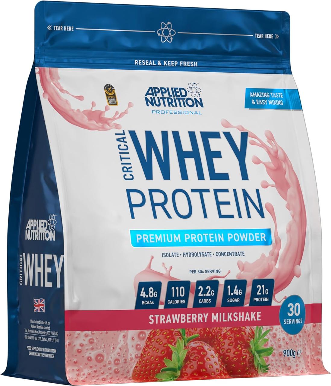 Протеин Applied Nutrition Critical Whey 900 g Strawberry Milkshake, фото №1