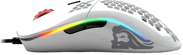 Ігрова дротова миша Glorious Model O / USB / PixArt 3360 / 12000 DPI / 6 кнопок / RGB підсвітка / Біла, фото №6