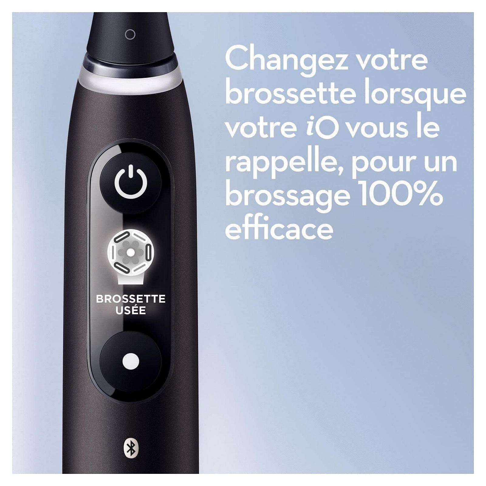 Электрическая зубная щетка Oral-B iO, 2 шт, черная и розовая ручки, черный и белый дисплей, Bluetooth, 3 сменные насадки, фото №6
