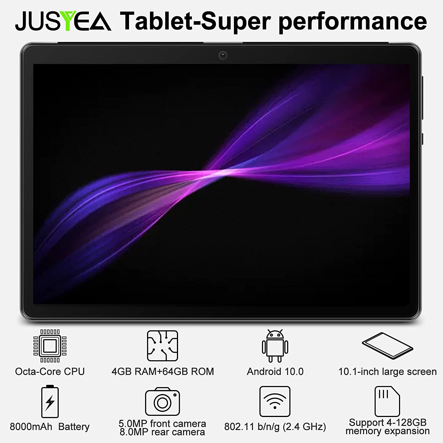 Планшет 10.1" Jusyea J5 4/64Gb 8 ядер Android 10 8000 mAh Черный, фото №2