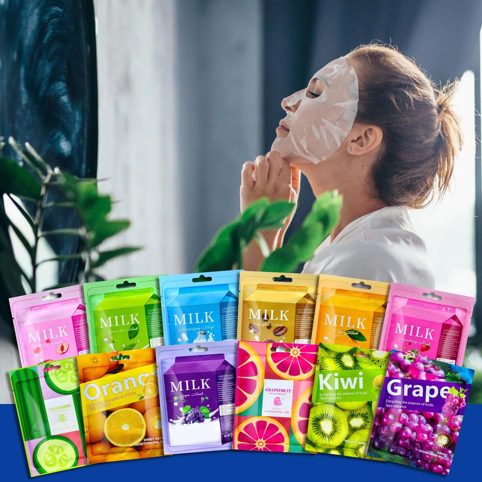 Набір тканинних масок для обличчя Daily Care Зволожуючі маски для різних потреб шкіри, 12 шт, фото №7 Набір тканинних масок для обличчя Daily Care Зволожуючі маски для різних потреб шкіри, 12 шт, фото №7