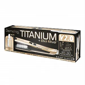 Паровой выпрямитель для волос Demeliss Titanium V2.0 Elixir Ritual 5 температурных режимов резервуар 30 мл съемный гребень synthetic.ua - Фото 1
