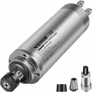 Шпиндельный двигатель VEVOR JST-JGD-80C с воздушным охлаждением / 2.2 кВт / 24000 об/мин / 400 Гц / Серебристый - Фото 1