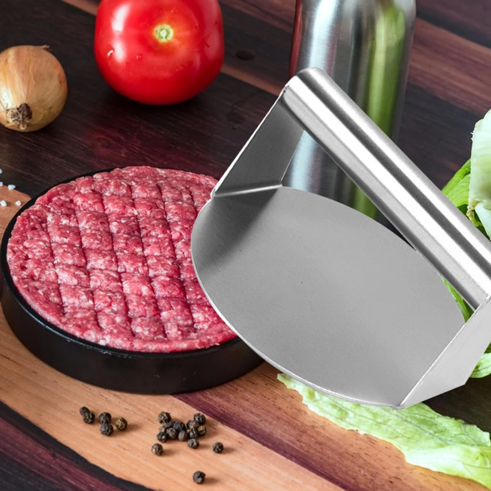 Пресс для бургеров Burger Smasher Round Stainless Steel 14 см с бумагой 100 шт, фото №7 Пресс для бургеров Burger Smasher Round Stainless Steel 14 см с бумагой 100 шт, фото №7