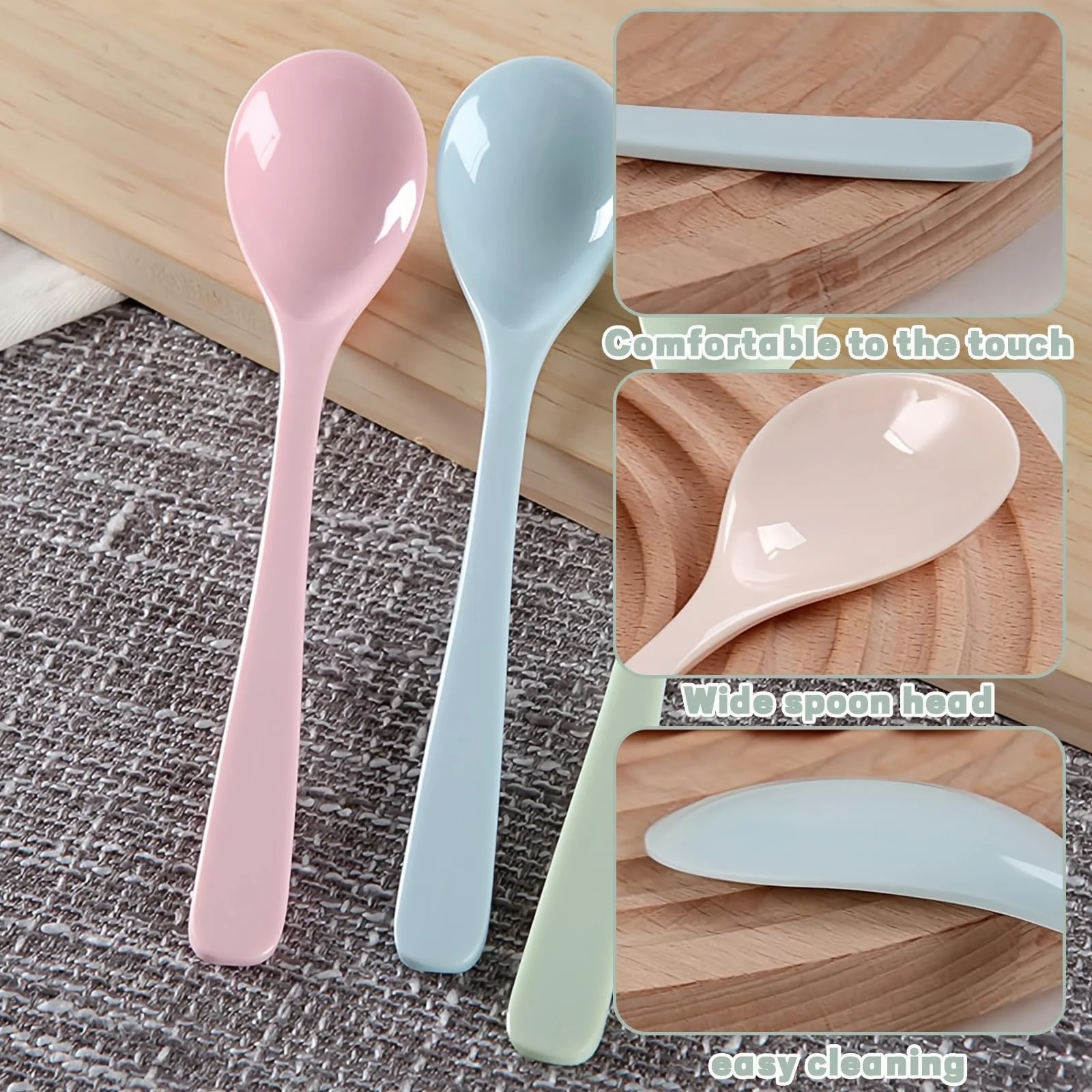 Ложка Пластикова Довга Різнокольорова, 5 шт, фото №3