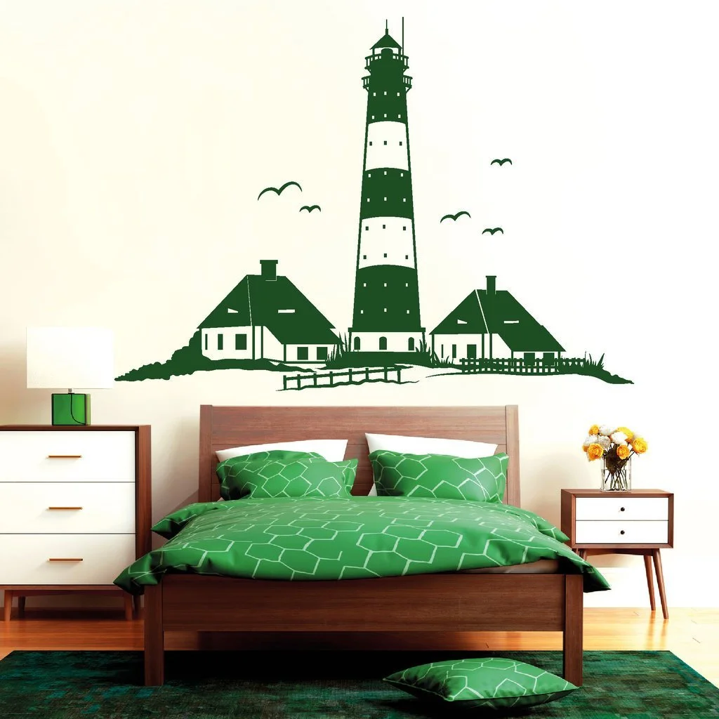 Наклейка на стену Wandtattoo-Loft Westerhever Lighthouse Темно-серый 55 x 76 см, фото №5