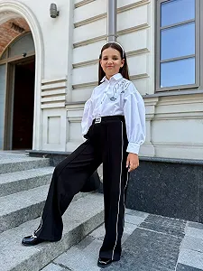 Брюки “MIU MIU” з кантом від 128 до 164 см шкільні брюки штани для дівчинка - Фото 1