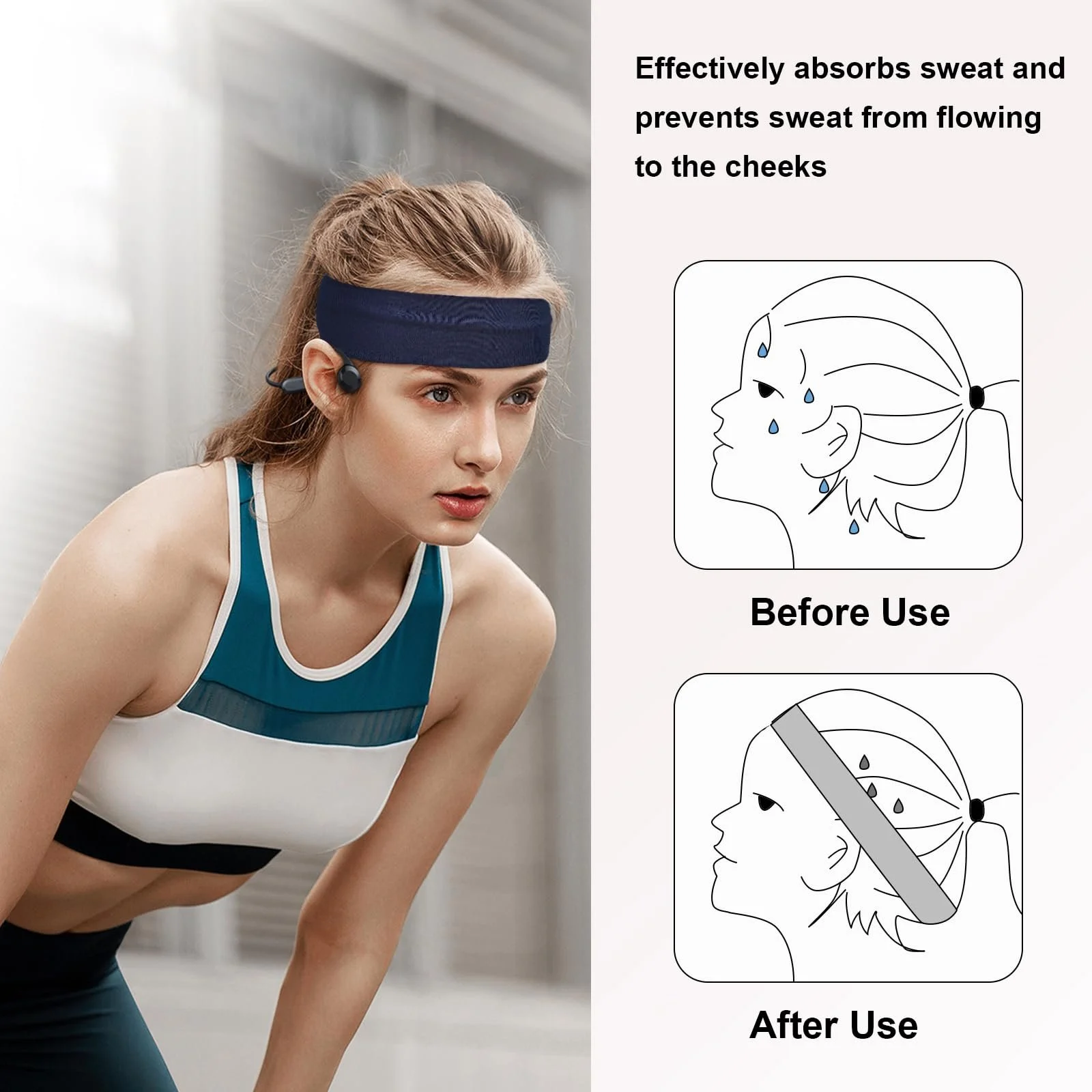 Спортивна Жіноча Пов'язка на Голову , Набір 8 шт., фото №5