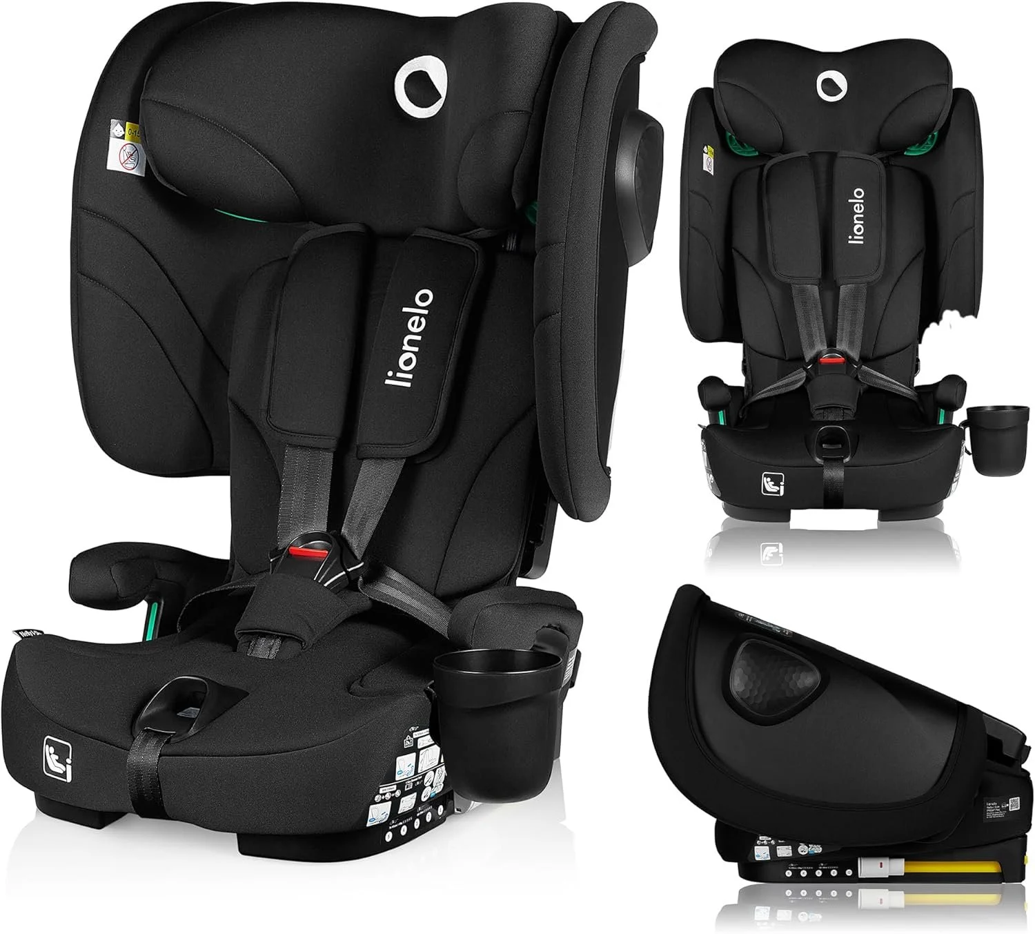 Автокрісло Lionelo Nelly / 76-150 см / ISOFIX / 9-36кг / Регулювання спинки / Чорне, фото №1