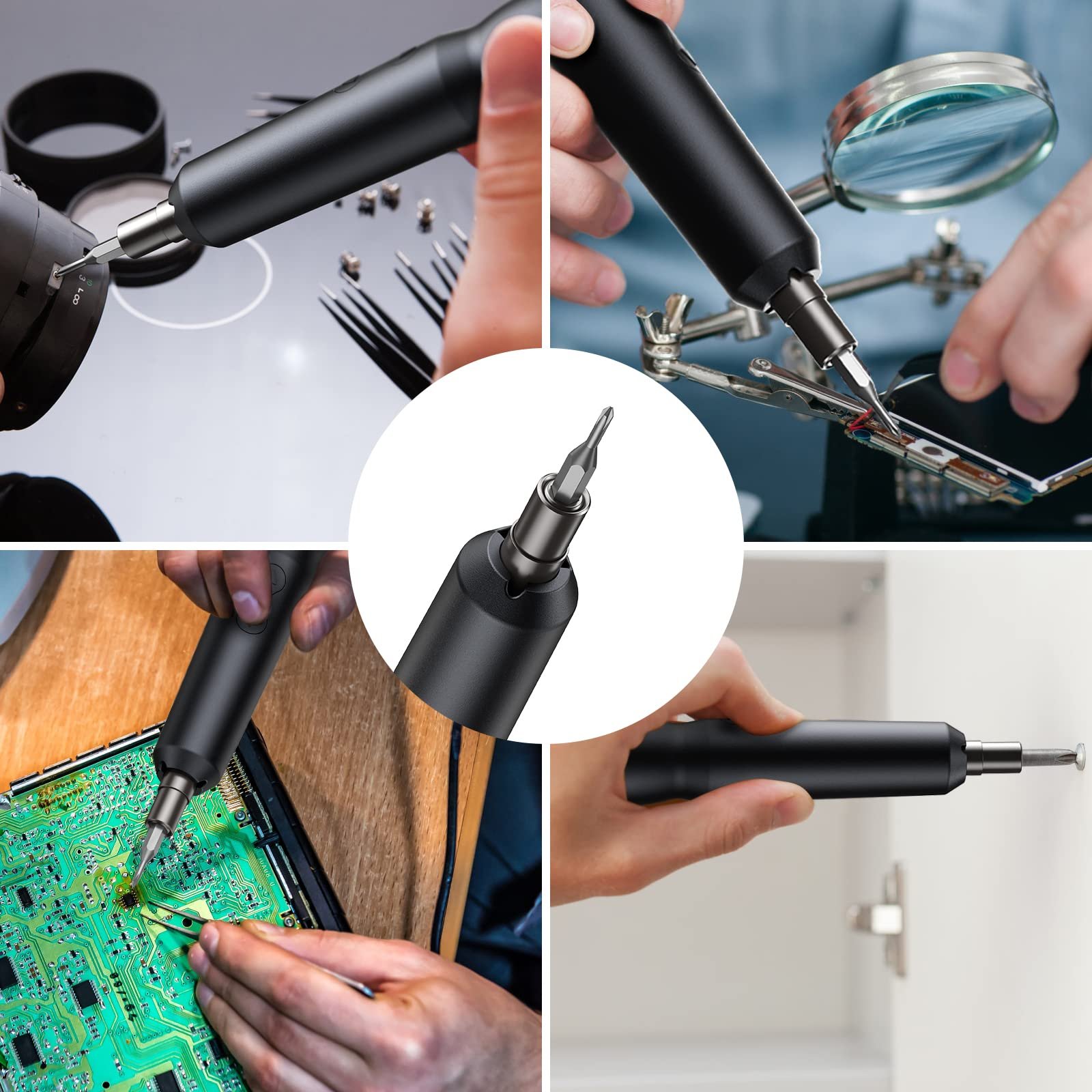 Електрична викрутка Mini Набір 24 в 1 з 18 насадками, Магнітна Точна Механічна з LED підсвіткою для телефонів, годинників, фото №7 Електрична викрутка Mini Набір 24 в 1 з 18 насадками, Магнітна Точна Механічна з LED підсвіткою для телефонів, годинників, фото №7