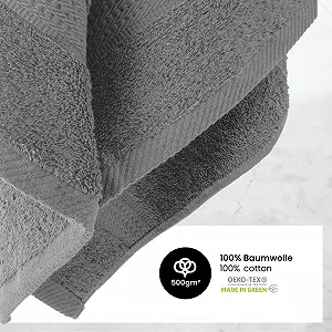 Набір гостьових рушників BaSaTex 10 шт. махрові 30х50 см Антрацит synthetic.ua - Фото 1