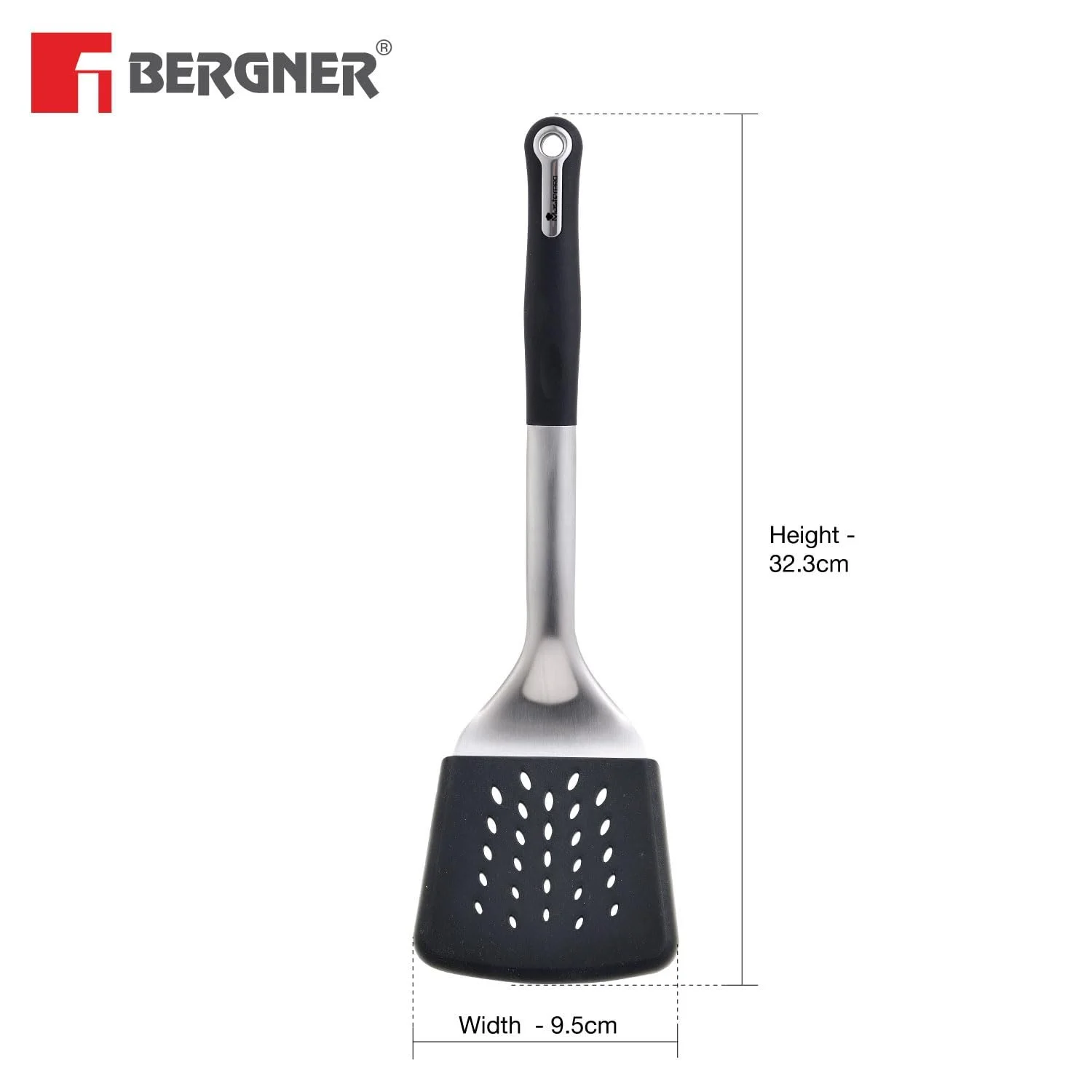 Лопатка-шумовка MasterPRO FOODIES COLLECTION 34,3x10,3x4,7 см нержавеющая сталь + PBT антипригарная, фото №4 Лопатка-шумовка MasterPRO FOODIES COLLECTION 34,3x10,3x4,7 см нержавеющая сталь + PBT антипригарная, фото №4