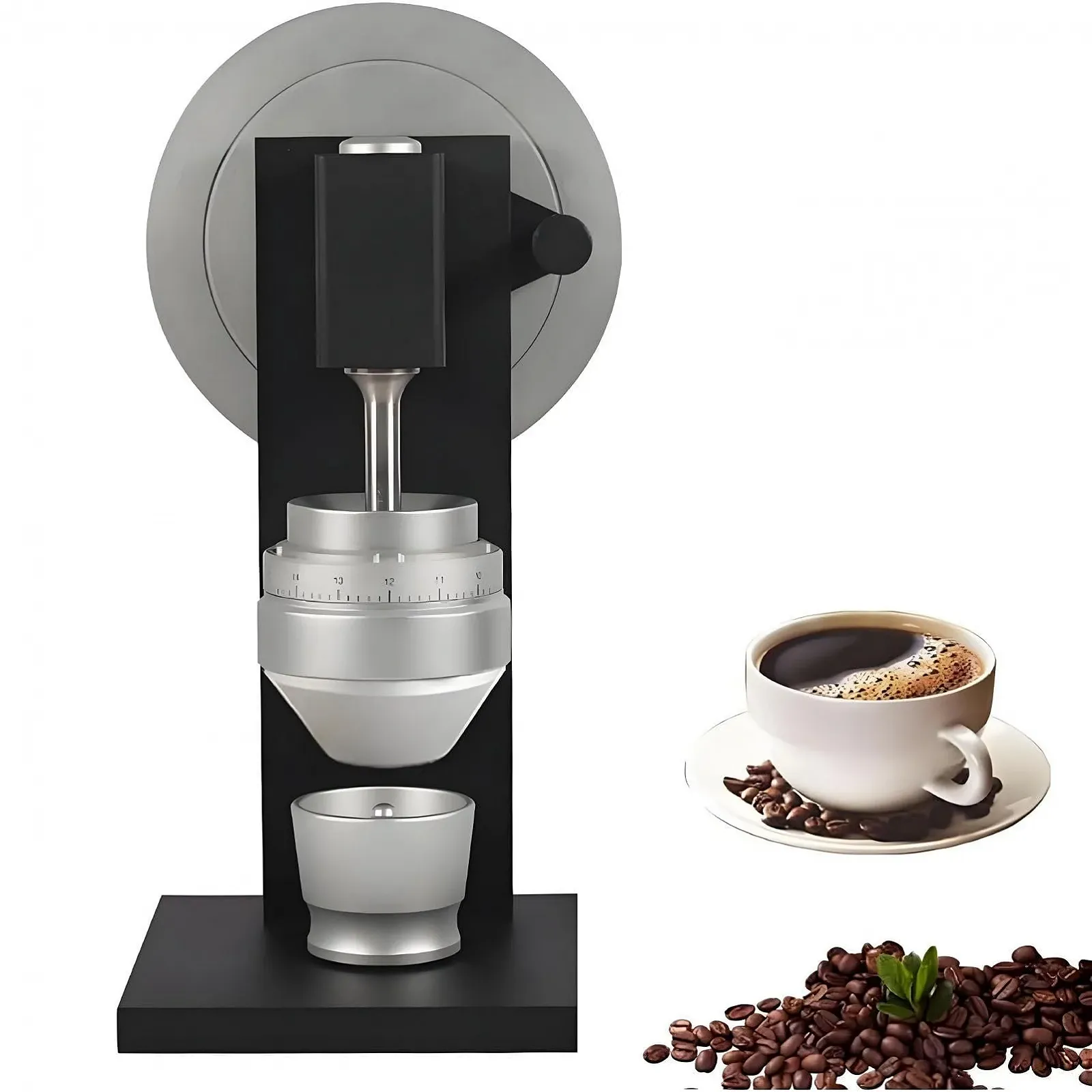 Кавомолка ручна з обертовою ручкою Coffee Grinder з регульованими налаштуваннями помелу для френч-пресу, фільтр-кави, еспресо, конічна сталева, фото №1